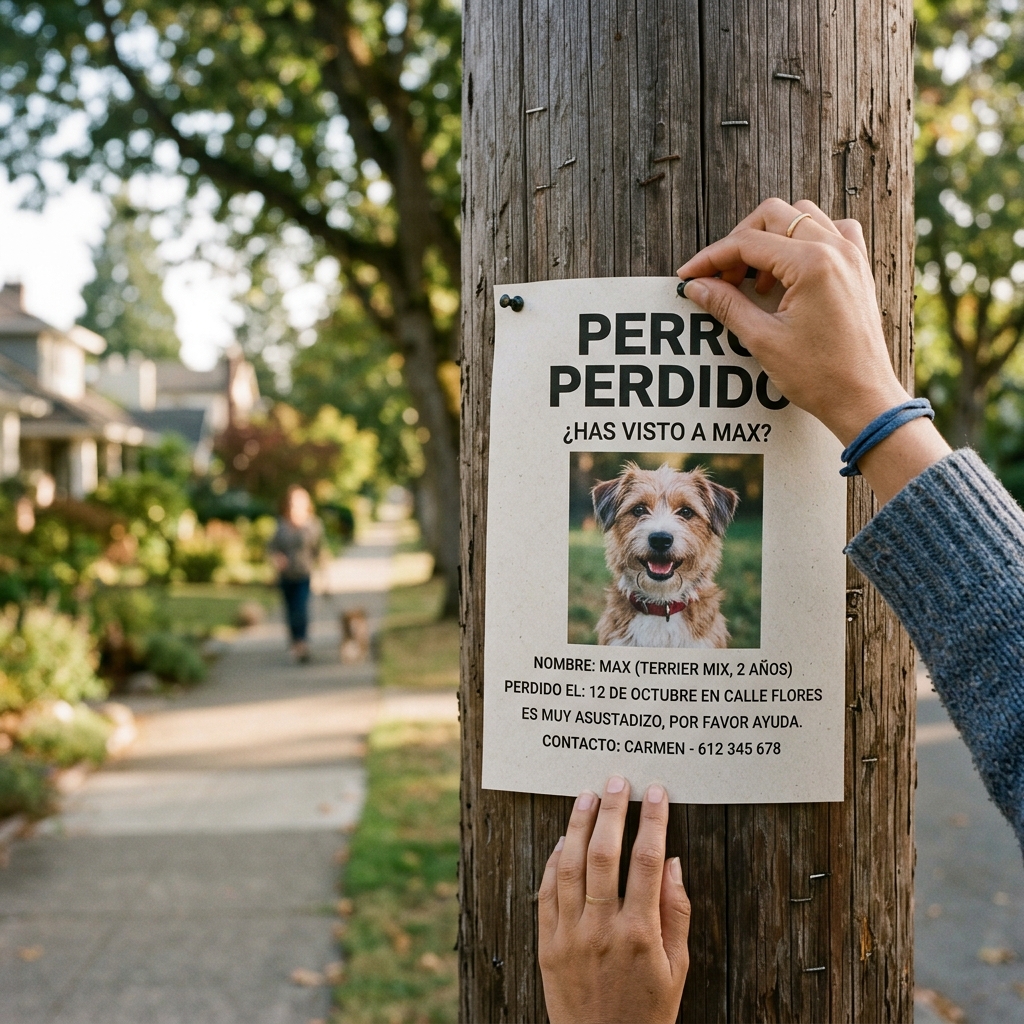 Repartiendo volantes y posters